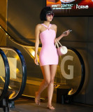 Women's Solid Ribbed U-Neck Strap Stretchy Bodycon Dress