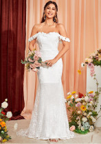 Women's Strapless Lace-Up Bridesmaid Dress