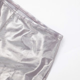 Women's Winter Solid Bright Mesh Stretchy See-Through Shorts