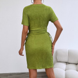 Women's Summer Casual Sexy Lace-Up Bodycon Dress