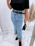 Women's Slit Denim Skirt