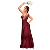 Women's One-Shoulder Mermaid Dress with Slit and Beading
