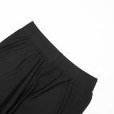 Women's Sexy Solid Slash Shoulder Knot Top and Pant Two-Piece Set