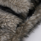 Women's Winter Solid Patchwork Furry Shorts