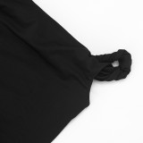 Women's Solid Sexy Off-Shoulder Knot Mini Dress