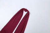 Women's Winter Sexy Halter Neck V Neck Backless Slit Solid Dress