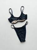 Women's Sexy Bikini Mesh Underwire Swimsuit Two Pieces