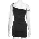 Women's Solid Sexy Off-Shoulder Knot Mini Dress