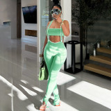 Women's Color Block Top and Overalls Casual Two-Piece Set