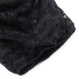 Women's Summer Lace Solid Sexy Short-Sleeve Jumpsuit