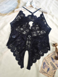 Plus Size Women's Lace See-Through Bodysuit