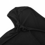 Women's Sexy Solid Slash Shoulder Knot Top and Pant Two-Piece Set