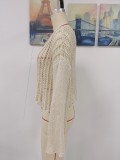 Women's Spring/Summer Knitting Cover-up Off-Shoulder Hollow-Out Knitting Top
