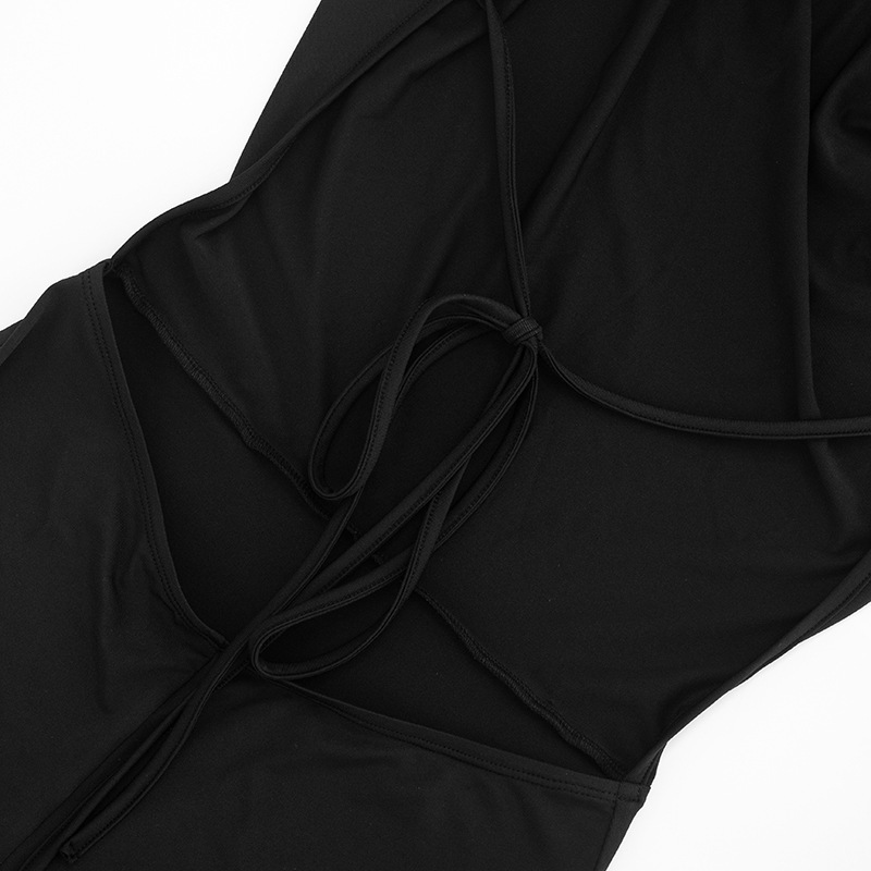 Draped Neck Backless Tie-Up Jumpsuit for Summer Evenings