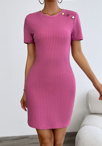 Women's Summer Round Neck Sexy Bodycon Dress