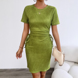 Women's Summer Casual Sexy Lace-Up Bodycon Dress