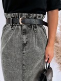 Women's Slit Denim Skirt