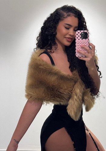 Women's Furry Scarves, Shawls, Capes, and Vests