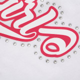 Women's Sexy Letter Print Sleeveless Crop Top and Pants Two-Piece Set