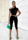 Women's Sexy Solid Slash Shoulder Knot Top and Pant Two-Piece Set
