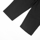 Women's Sexy Solid Slash Shoulder Knot Top and Pant Two-Piece Set