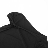 Women's Sexy Solid Slash Shoulder Knot Top and Pant Two-Piece Set