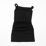 Women's Solid Sexy Off-Shoulder Knot Mini Dress