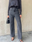 Women's Beaded American Casual Denim Pants