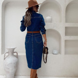 Women's Casual Long-Sleeve Denim Dress