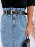 Women's Slit Denim Skirt