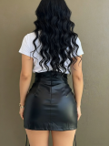 Women's Sexy Lace-Up Pu-Leather Half-body Skirt