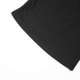 Women's Sexy Solid Slash Shoulder Knot Top and Pant Two-Piece Set