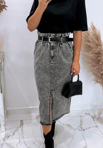 Women's Slit Denim Skirt