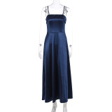 Women's Summer Chic Satin Strap Evening Dress