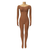 Sexy Lace Long Sleeve Hollow Tight-Fitting Bodystocking Nightclub Wear