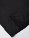 Satin Patchwork Chic Sexy Slit Low Back Slim Waist Lace-Up Mini Dress
