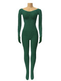 Sexy Lace Long Sleeve Hollow Tight-Fitting Bodystocking Nightclub Wear