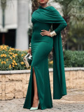 Women's Spring & Autumn Chic Elegant Printed V-Neck Long Sleeve Dress
