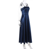 Women's Summer Chic Satin Strap Evening Dress