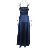 Women's Summer Chic Satin Strap Evening Dress