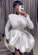 Women's Autumn Fashion Chic Ruched Slim Fit Long Sleeve Bubble Skirt Set Women's Autumn Fashion Chic Ruched Slim Fit Long Sleeve Bubble Skirt Set