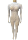 Sexy Nightclub Party Lingerie High Neck Stretch Lace Tight-Fitting Jumpsuit