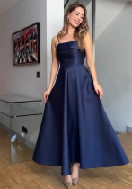 Women's Summer Chic Satin Strap Evening Dress