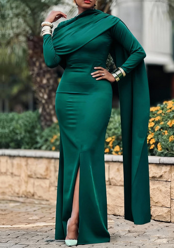 Women's Spring & Autumn Chic Elegant Printed V-Neck Long Sleeve Dress