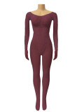Sexy Lace Long Sleeve Hollow Tight-Fitting Bodystocking Nightclub Wear