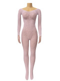Sexy Lace Long Sleeve Hollow Tight-Fitting Bodystocking Nightclub Wear