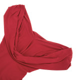 Women's Spring Solid Color Sexy Ruched Sleeveless Plunge Neck Slim Fit Bodysuit