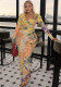 Women's Spring Fashion Slim Waist Bodycon Printed Long Dress