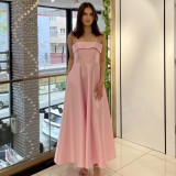 Women's Summer Chic Satin Strap Evening Dress