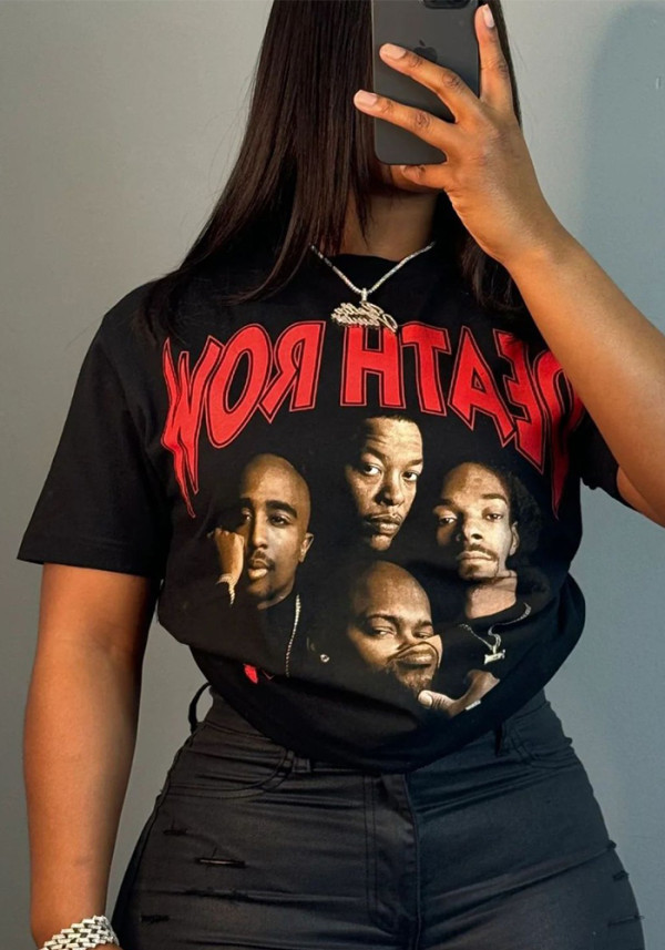 Women's Summer Letter Print Loose Short Sleeve T-Shirt